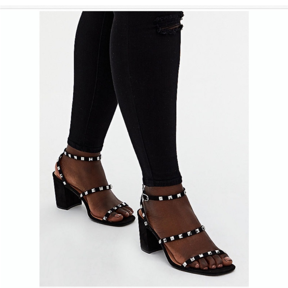 Torrid Black Studded Strappy Block Heel
